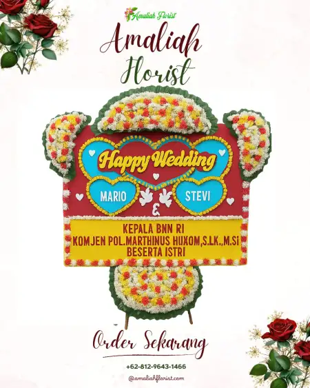Papan Bunga Pernikahan Cinta Damai